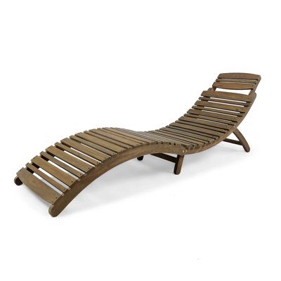 Baldesi 72.75" Long Acacia Single Chaise by Wrought Studio