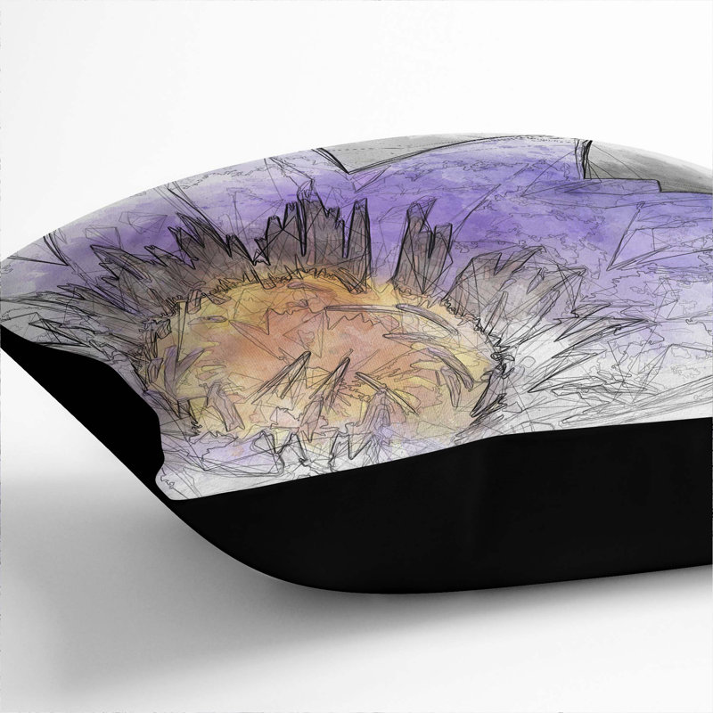 Abstract Square Cushion, Black, 40cm H x 40cm W x 15cm D