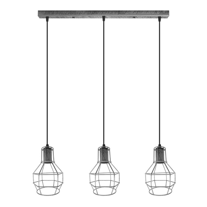 3 - Light Pendant, Brushed Silver