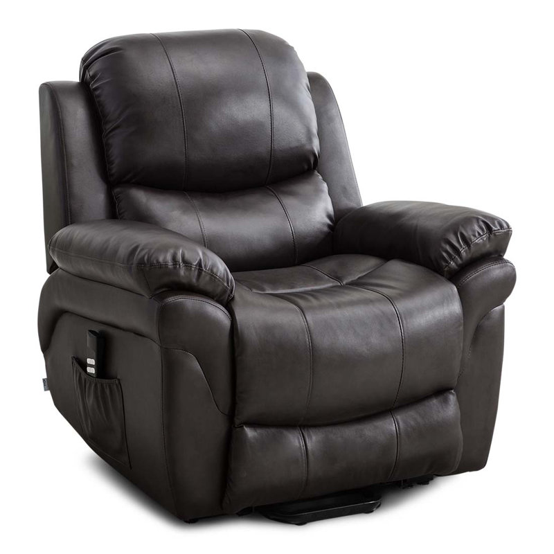 97cm Wide Lift Assist Standard Recliner, Brown, Dual Motor Lift Assist