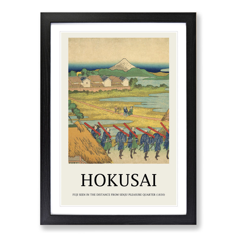 Fuji Seen In The Distance by Katsushika Hokusai - Single Picture Frame Print, 48cm H x 36cm W x 2cm D, Black Framed