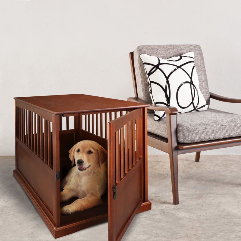 Cage pour animaux Mendosa, Grande (H 29,25 po x l 24 po x P 36,5 po), Noyer