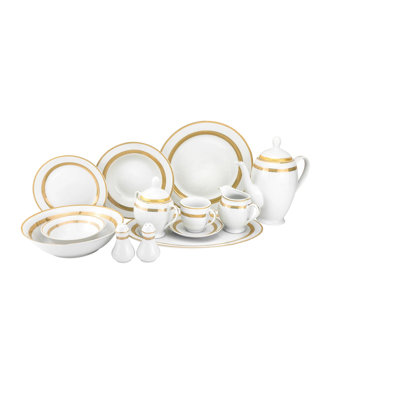 Imperial Gold Rope/chain 57 Pc Dinner Set, Service For 8 Person