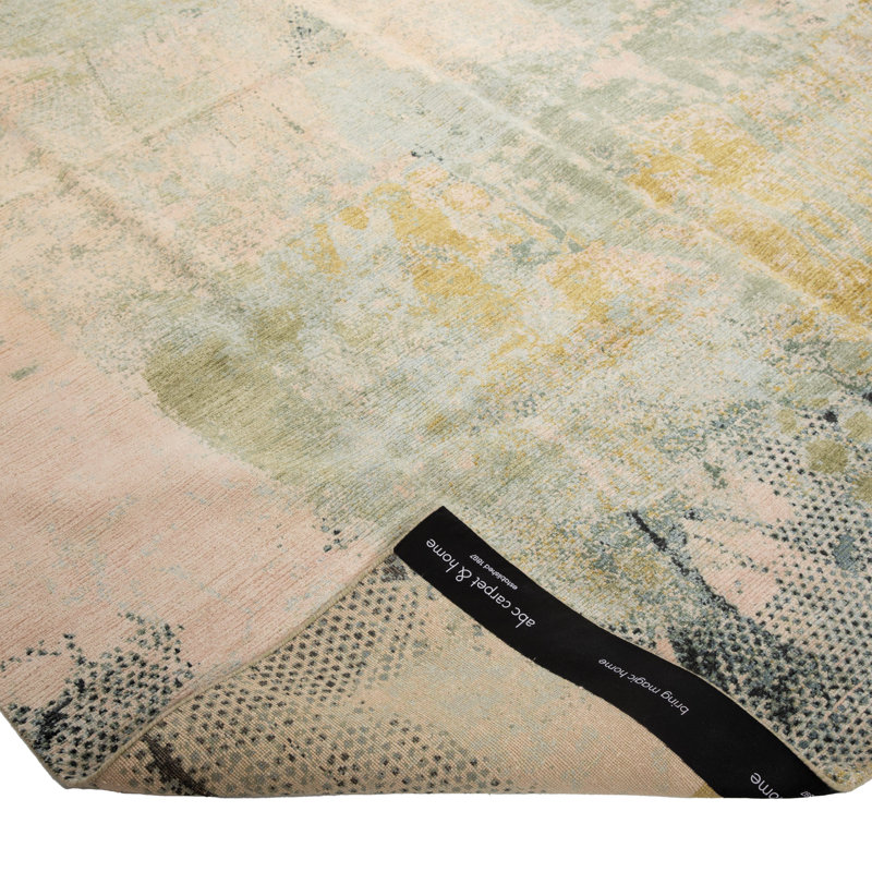 Multicolored Contemporary Wool Silk Blend Rug - 8' x 10'