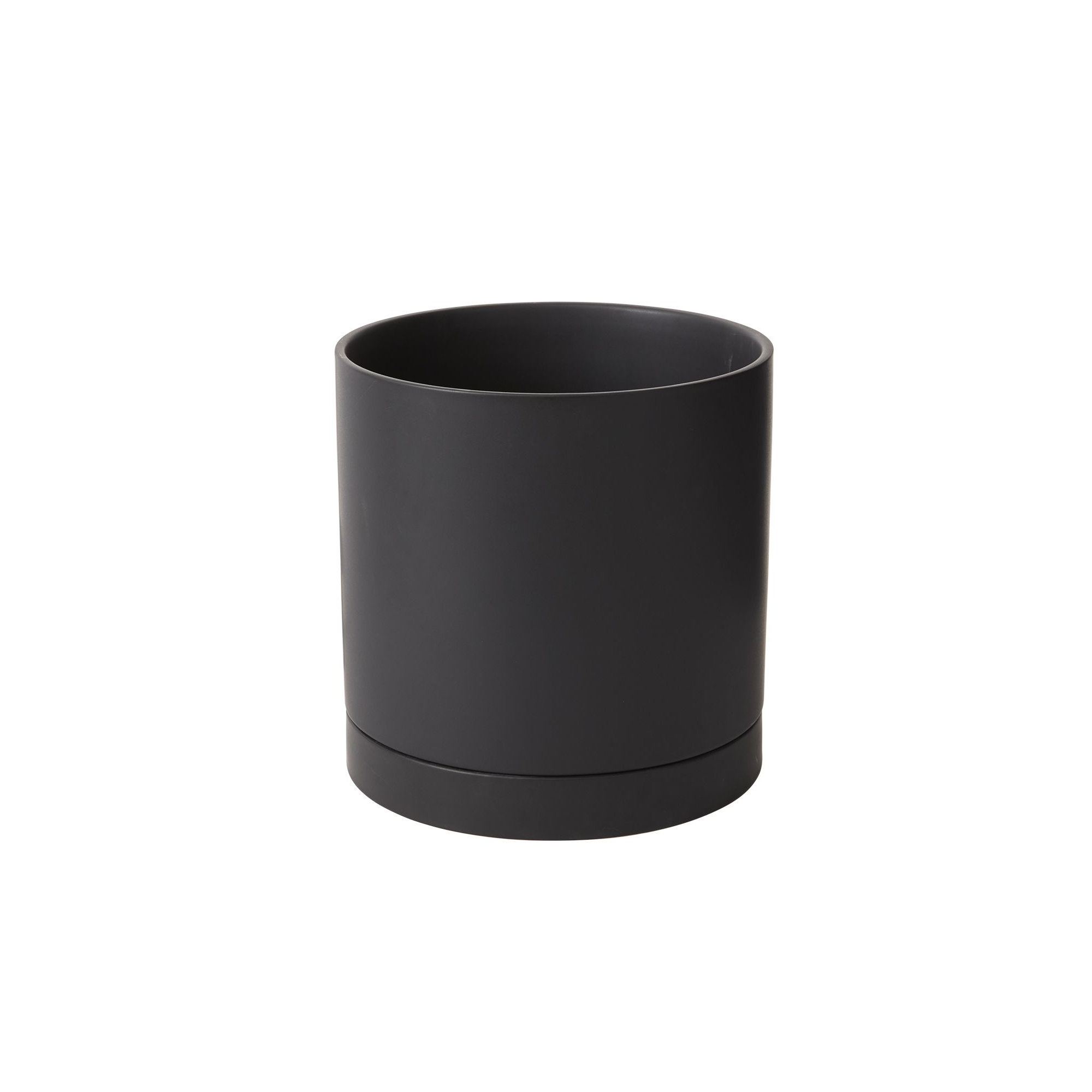 Carlotta Ceramic Pot Planter, 10" H x 10" W x 10" D, Black