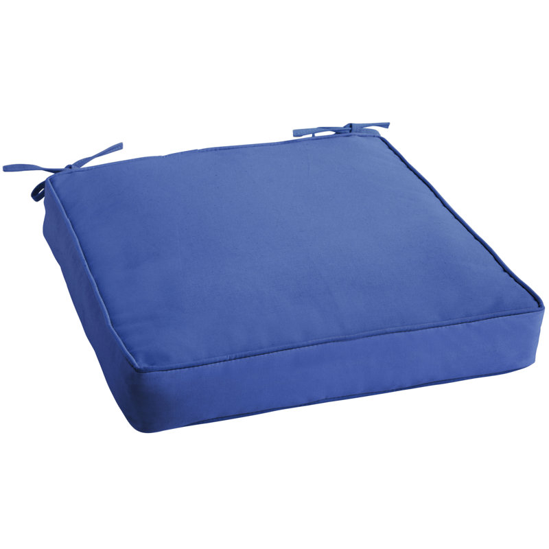 Coussin de siège d'extérieur Sunbrella, Toile Sunbrella bleu véritable, H 5 po x l 22,5 po x P 22,5 po