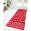 Tapis géométrique en chenille / polyester tissé à la machine Briehn - rouge / blanc-191151865