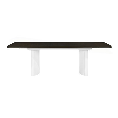 Carene White & Brown Finish Dining Table (With Leaf)