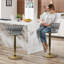 Swivel Upholstered Adjustable Height Bar Stool-393907101-428650036