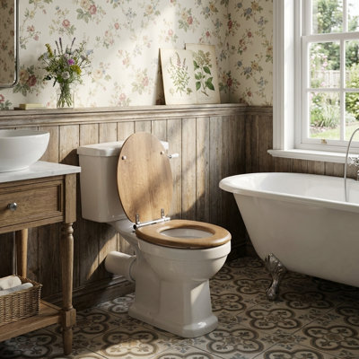 Croydex Ontario Flexi-Fix Soft Close Wooden Toilet Seat