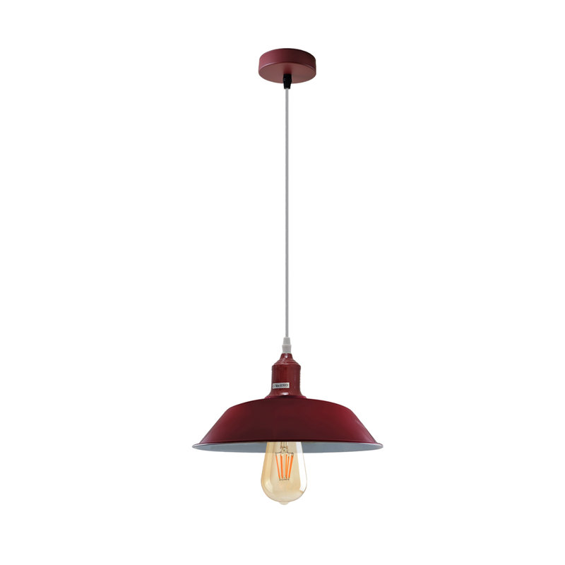 Gilyard 1 - Light Single Pendant, Burgandy, Burgandy/White