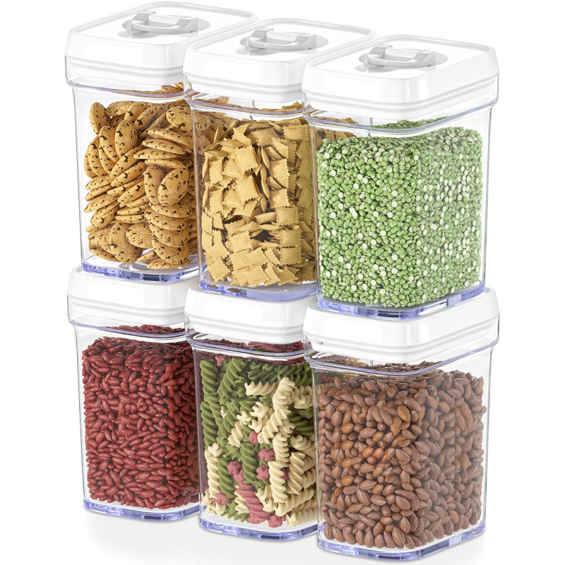 White and Clear BPA-Free Airtight Food Storage Container Set