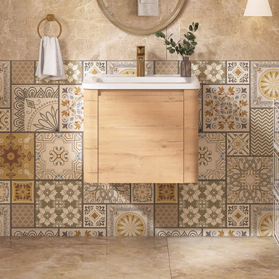 Meuble-lavabo mural simple 24 po avec comptoir en céramique 24 po