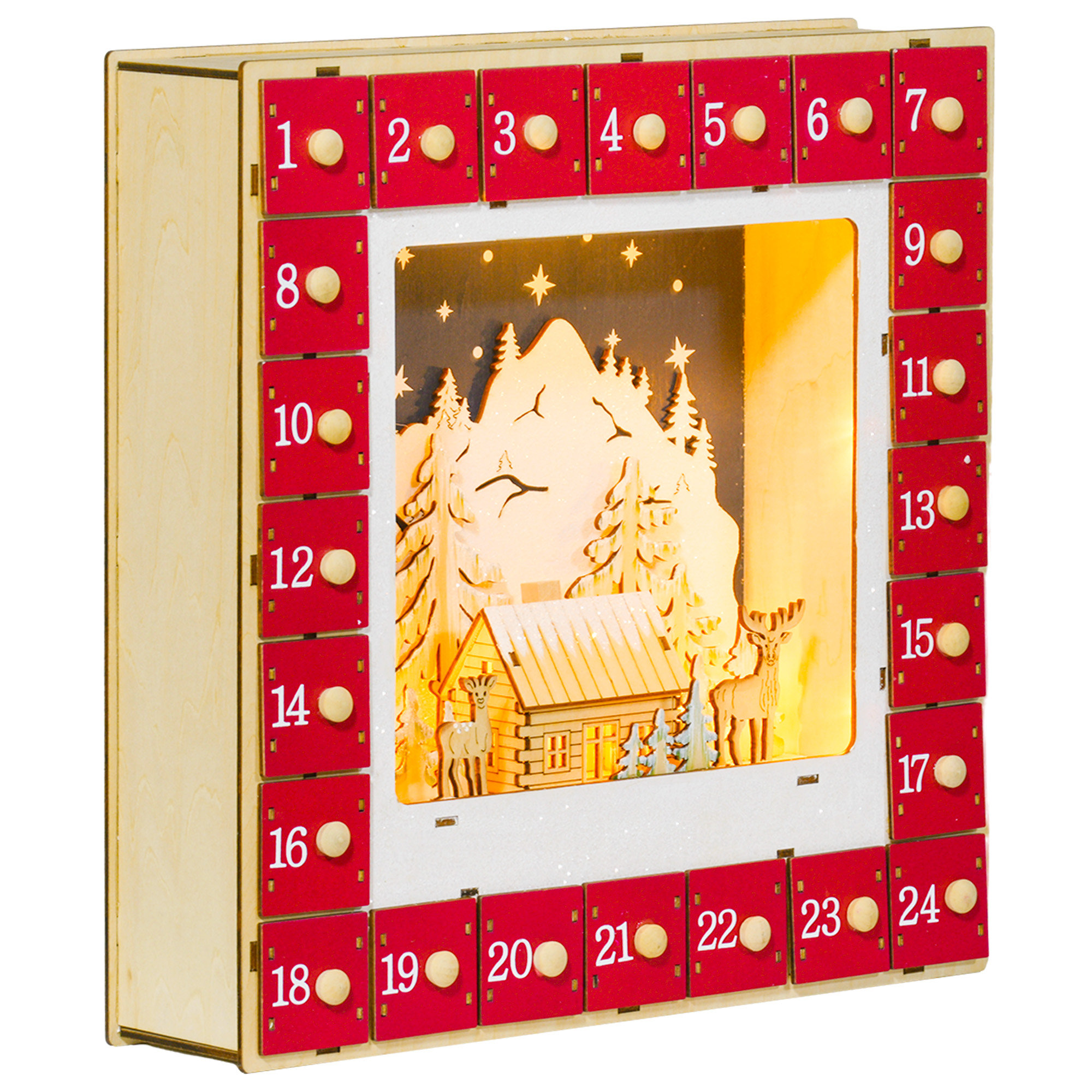 The Holiday Aisle® Christmas Advent Calendar with 24 Countdown Drawers