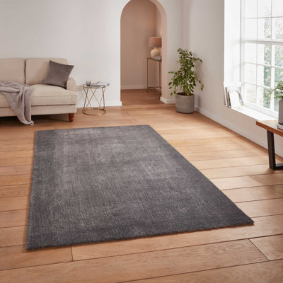 Hud area rug Machine Woven Rectangle Charcoal