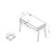 Bureau, bureau d'ordinateur avec étagère de rangement cachée, tiroir et prise USB / prise de courant