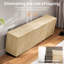 Buffet moderne cannelé avec tablettes réglables et rangement, bois naturel-130476788