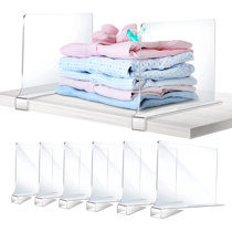 TitanSecure 4 Pack *** Extra Large *** (15 Height on 16 Shelving) Closet  Shelf Dividers for Wood Shelves White Shelves Organizer & Purse