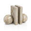 Serre-livres en marbre beige pour tablettes | Ensemble de 2