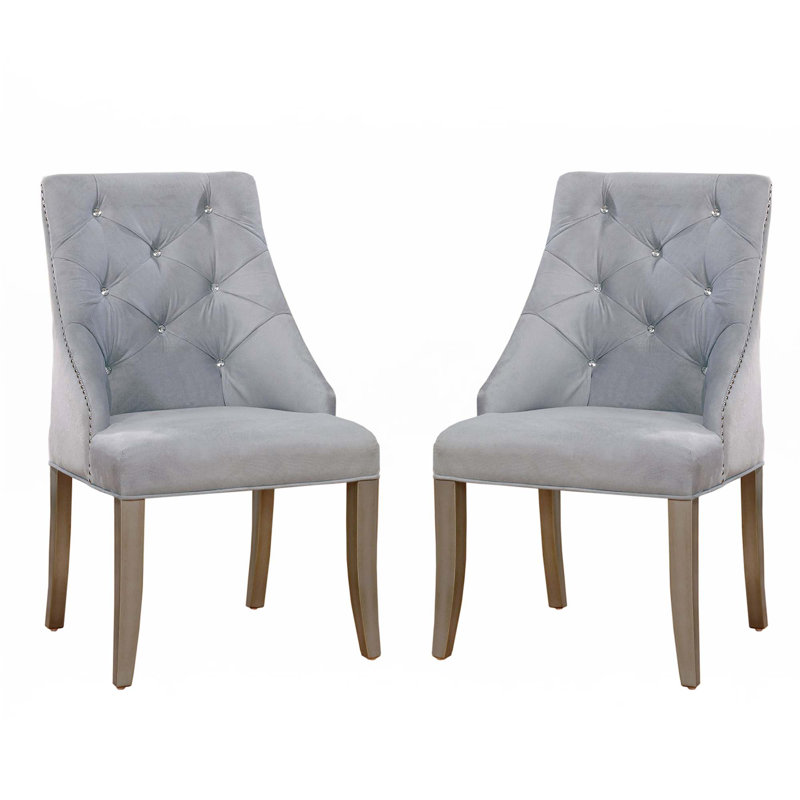 Ensemble de 2 chaises d'appoint rembourrées Flannelette
