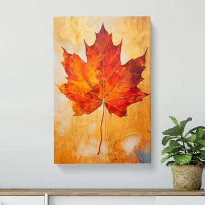 Leaf Gestural No.3 - Wrapped Canvas