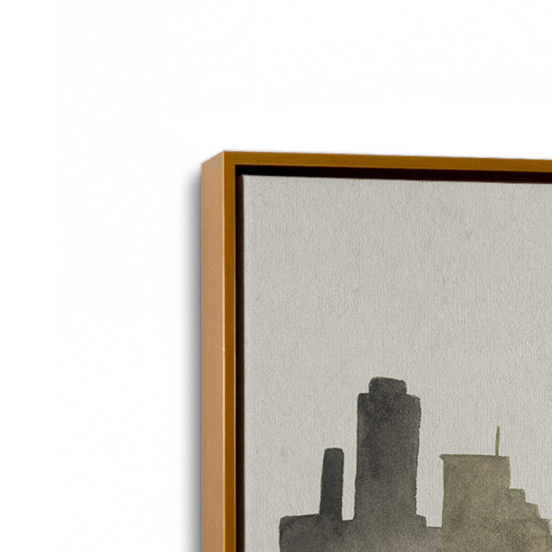 Los Angeles silhouette brillante, Or poli, H 8,75 po x l 12,75 po, Cadre flottant