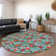 Machine Washable Indoor/Outdoor Christmas Nutcracker Xhevrie Teal Rug