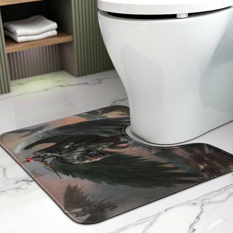 Tapis noir pour salle de bain en U noir 20 po