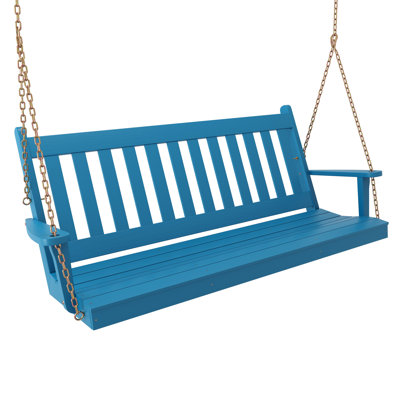 Weber Franklin Wooden Porch Swing - Solid Wood Outdoor Bench Swing Amish 
