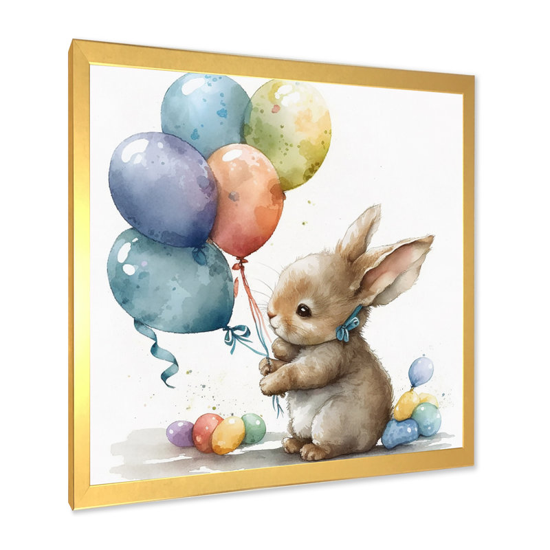 Nursery Bunny Childrens Dream - imprimé, Encadrement doré, H 16 po x l 16 po x P 1 po
