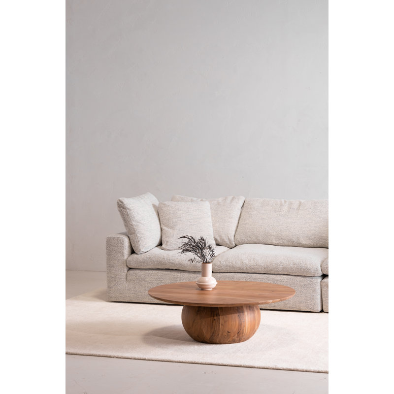 Rolf Solid Wood Coffee Table, Natural, 14" H x 35" L x 35" W