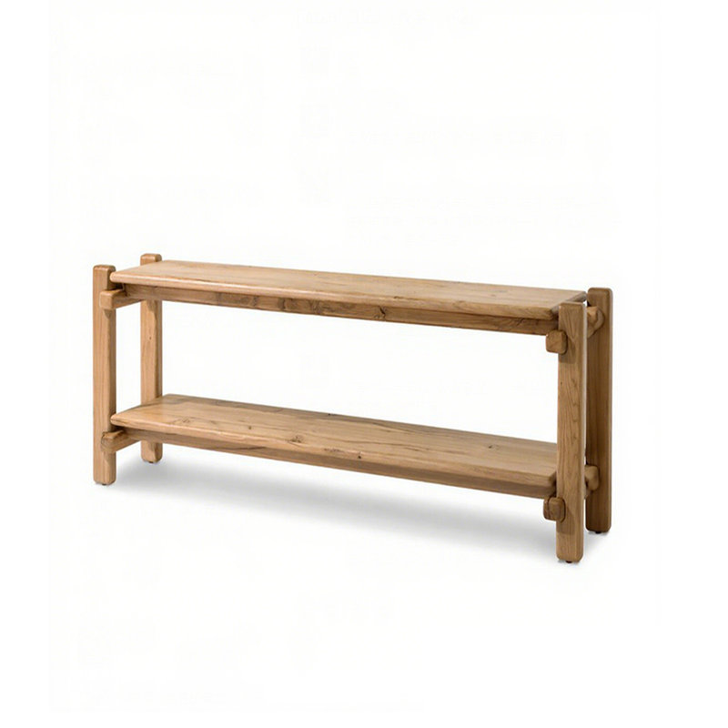 Table de véranda entièrement en bois massif de style français., H 29,9 po x l 70,8 po x P 15,7 po