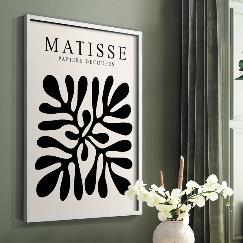 Matisse CXL III, reproduction d'art encadrée - bois massif, Blanc, H 14 po x l 11 po