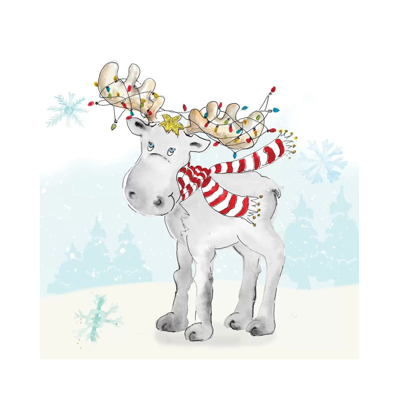Whimsical Moose by Patricia Pinto - Wrapped Canvas Gallery-Wrapped Canvas Giclée, 30.48cm H x 30.48cm W