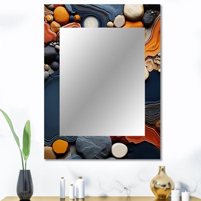 Désert Tapisserie Collage III - miroir mural décoratif désert, miroir global, impression d'art en métal