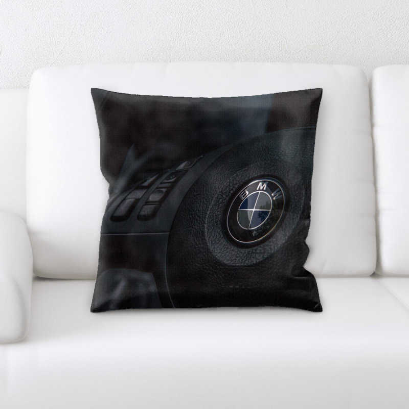 Steering Wheel Microsuede Reversible Throw Pillow