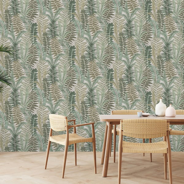 Galerie Flourish Green Tree Leaf Wallpaper FL61119, Green