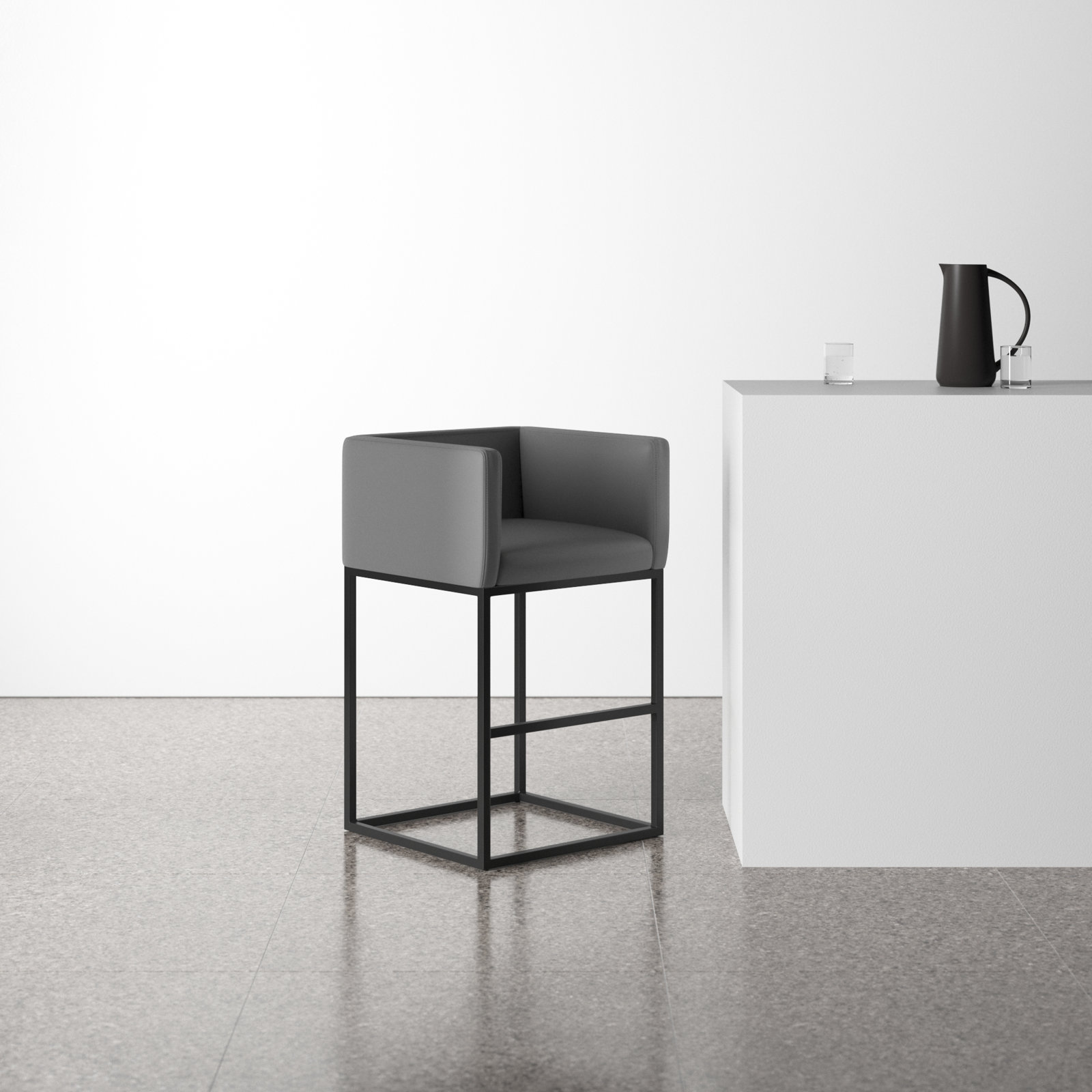 Bar and Counter Stool, Gray, Bar Stool (29" Seat Height)