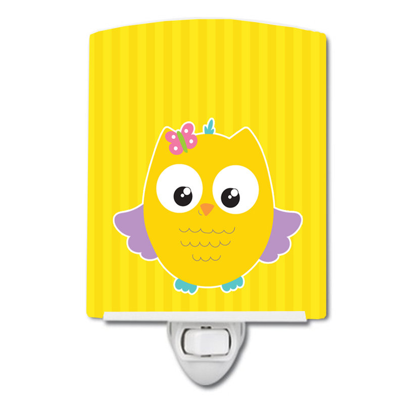 Owl and Stripes Ceramic Night Light