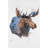 " Abstract blue moose " Print-100457608