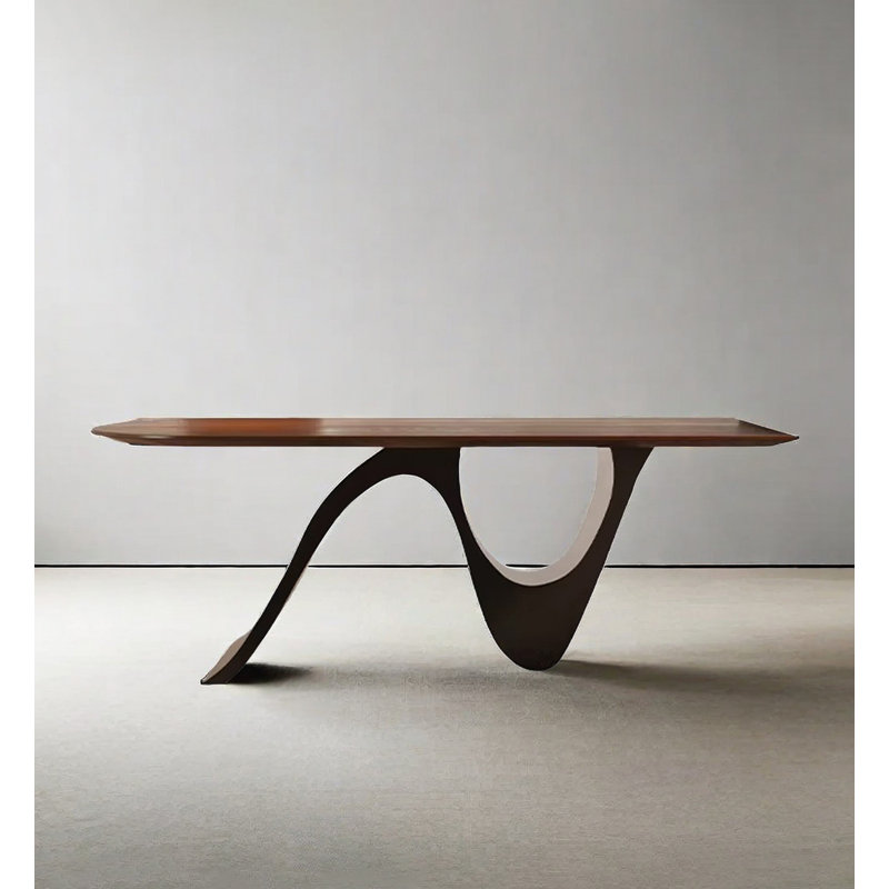 Table de salle à manger en bois massif avec pieds de table créatifs de style médiéval, H 29,53 po x L 62,99 po x l 31,5 po