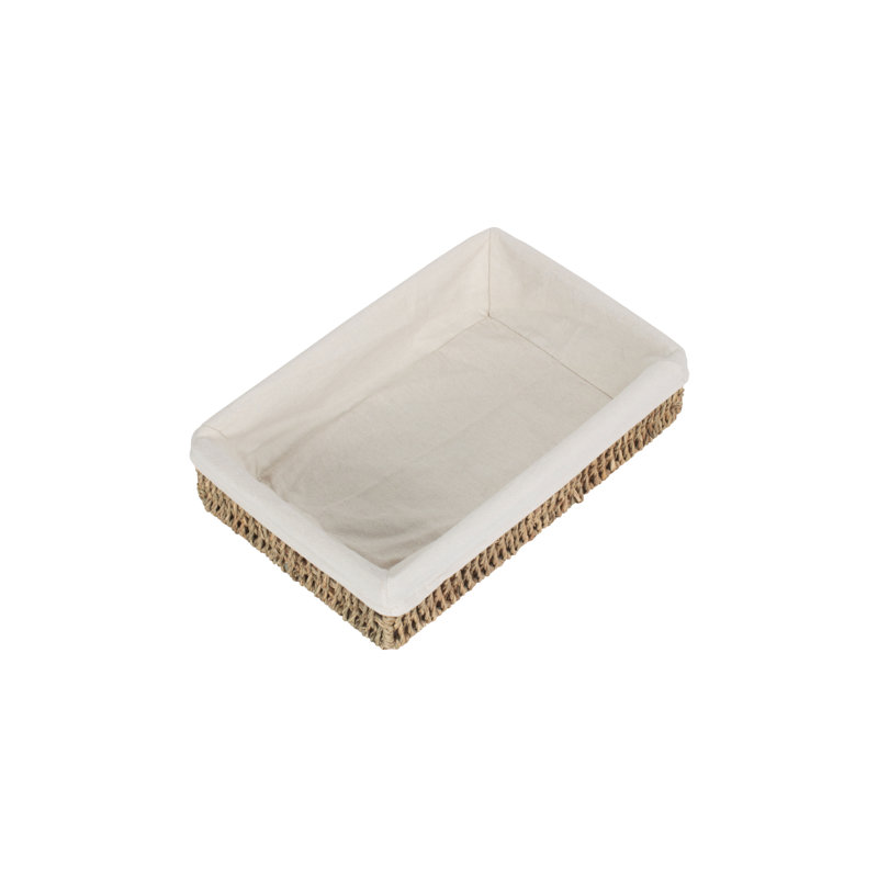 Trimm Wicker Lined Storage Tray Basket