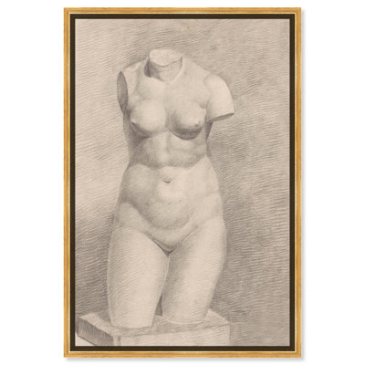 Naked Half Statue Canvas Classic Nude Art by Art Remedy