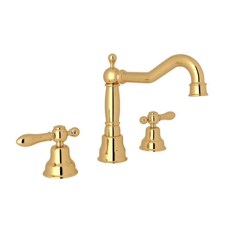 Arcana™ Widespread Lavatory Faucet with Column Spout, Italian Brass, Lever