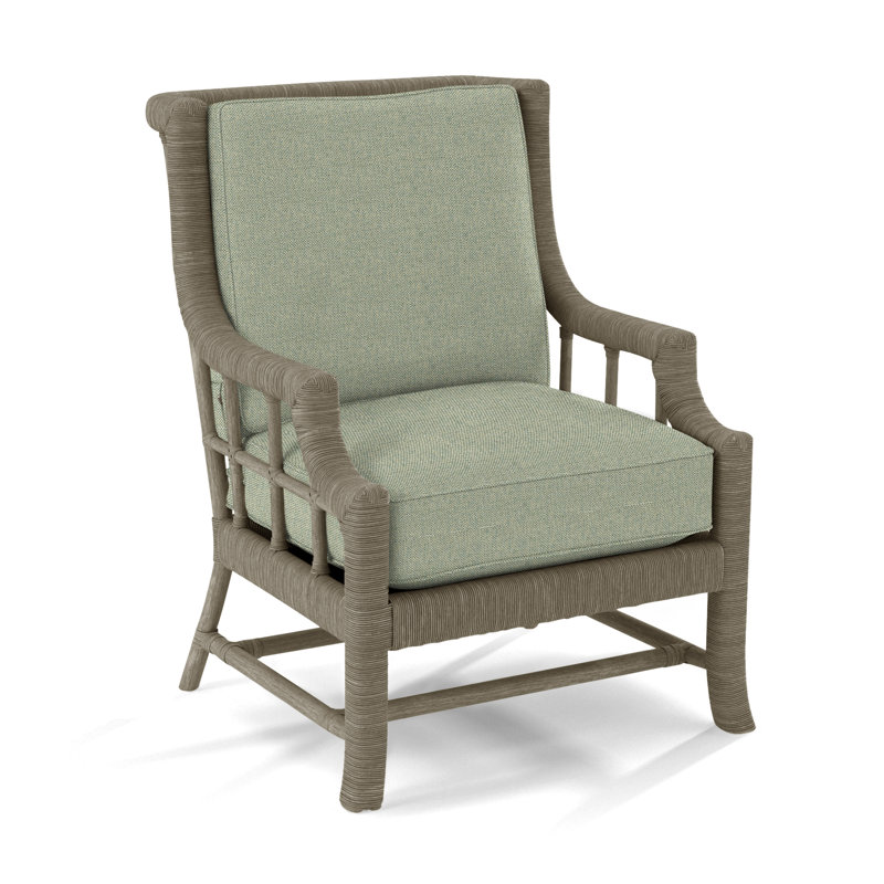 Lafayette Armchair, Green Performance Fabric; 0851-54, Stone Hearth