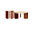 Ensemble de tables basses style français avec pieds en teck-106616794-106616795