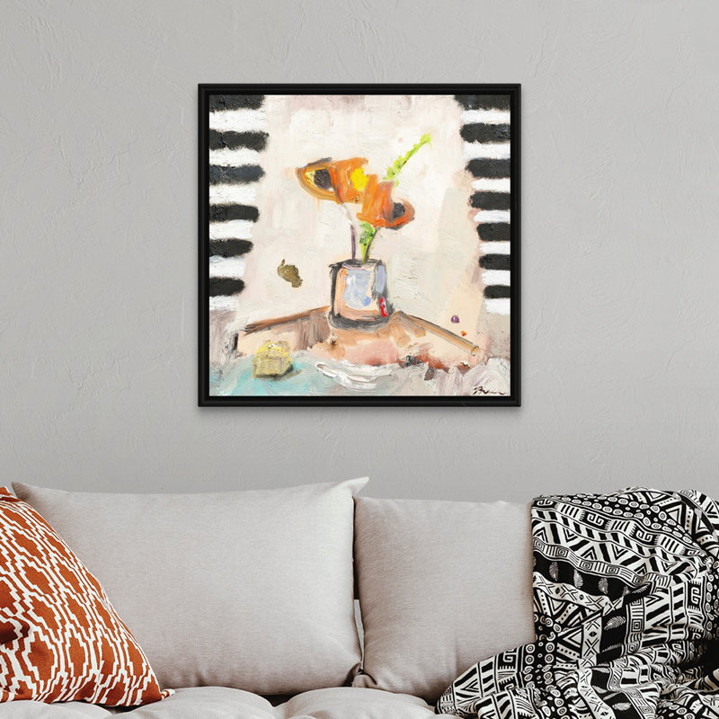 Reproduction d’art sur toile « check mate » par Bradford Brenner, Cadre flottant noir, H 32 po x l 32 po x 1,75 po