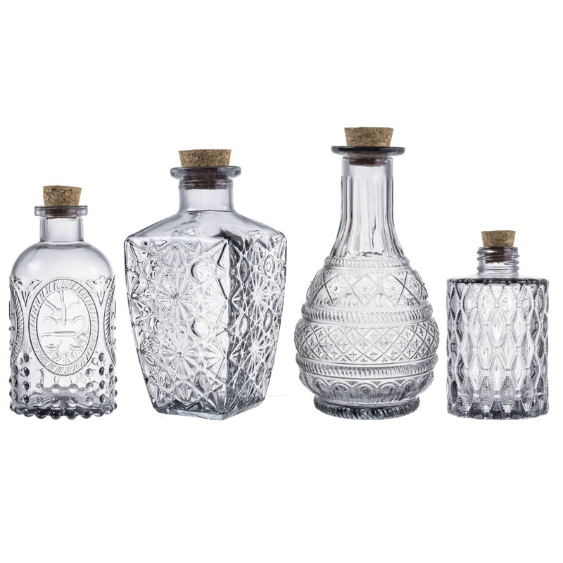 Glass Decorative Bottle, Grey