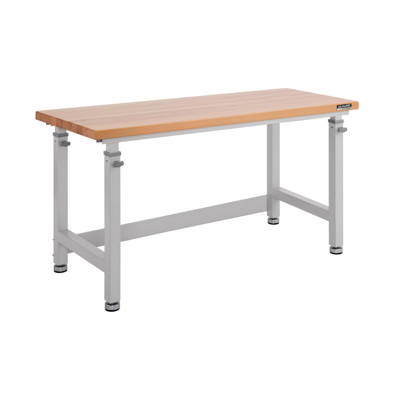Seville Classics UltraHD Adjustable Height Workbench, 60" W x 24" D x 28.5" - 42" H, Granite