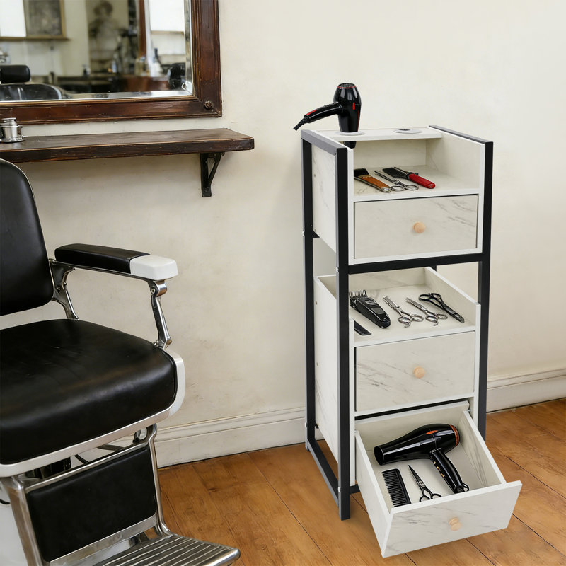 Armoire de rangement autoportante pour outils de coiffeur, Black